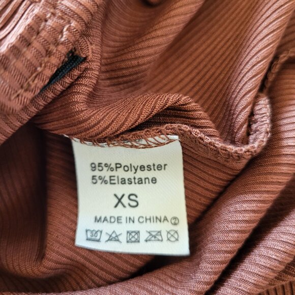 Women’s Square Neck Tank Top Bodysuit – Size XS – Reddish Brown – NWOT - Picture 7 of 8